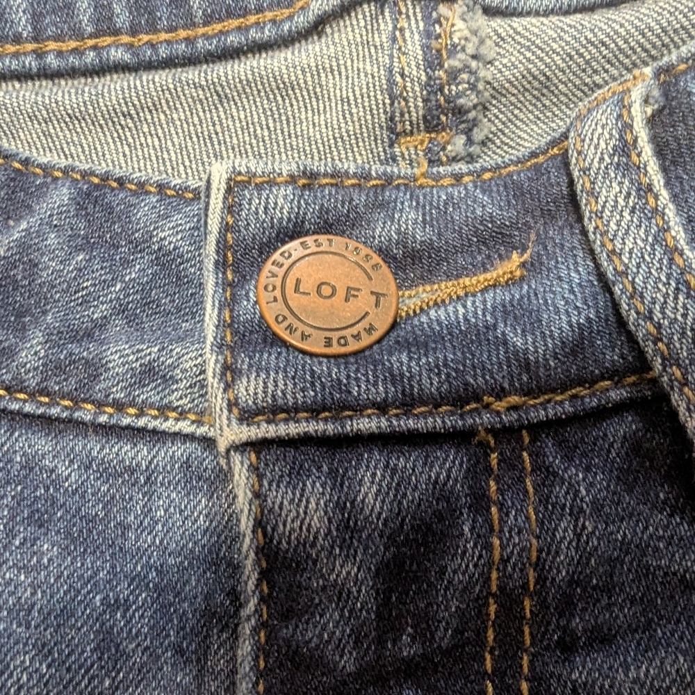 Loft Outlet Curvy Skinny Jeans Women's Size 6 Mid-rise Blue Stretch Denim - Picture 6 of 9